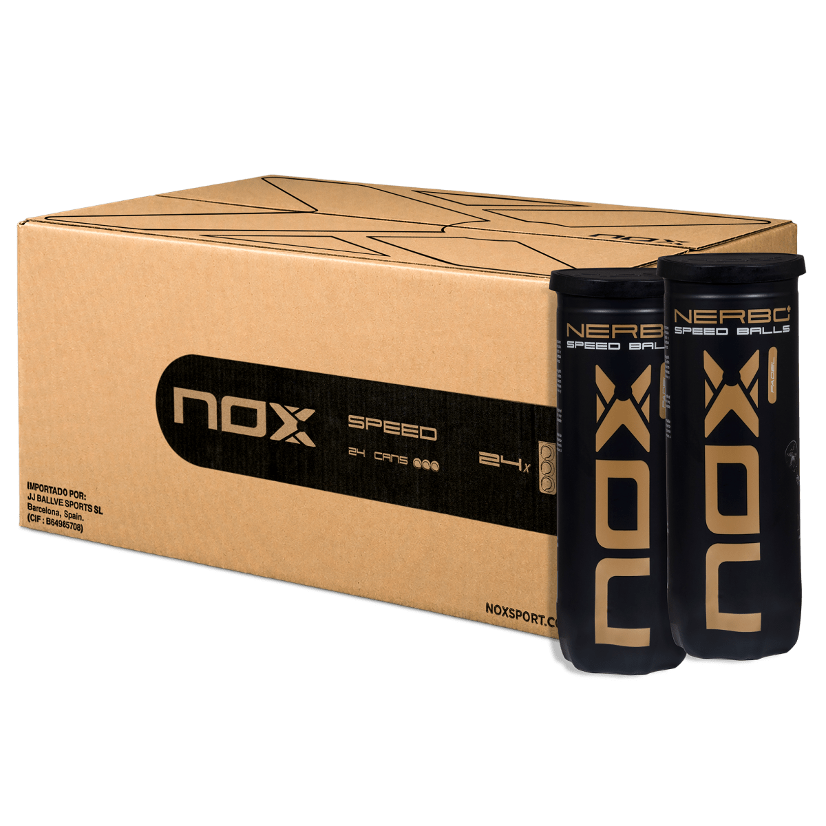 Мячи NOX NERBO SPEED — коробка 24 тубы по 3 мяча — фото 1 из 2